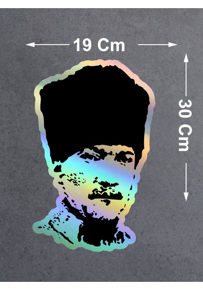 Mustafa Kemal Atatürk Sticker - Atatürk Silüet Sticker - 03006 30x19 Cm