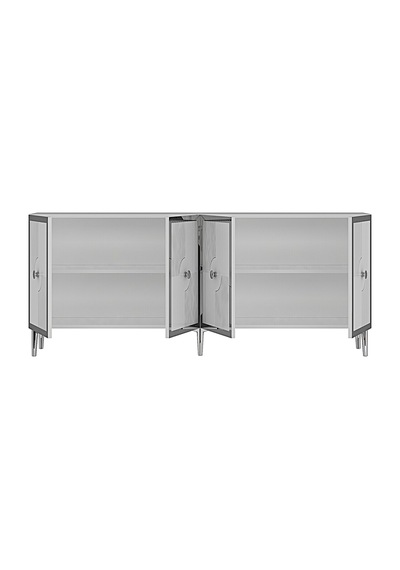 Ka1811bs Pega Konsol ,tv Sehpası Beyaz-silver 180cm