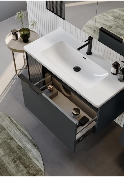 Orka Pure 80 Alt Modül + Lavabo Mat Antrasit Diğer Orka Pure 80 Alt Modül + Lavabo Mat Antrasit Diğer