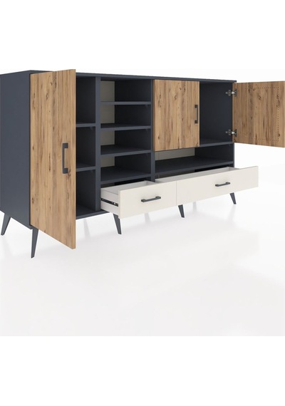 Hyperion Konsol 8 Raflı 2 Çekmeceli 3 Kapaklı 176x44x99 Antrasit- Antrasit-çam/aytaşı Hyperion Konsol 8 Raflı 2 Çekmeceli 3 Kapaklı 176x44x99 Antrasit- Antrasit-çam/aytaşı