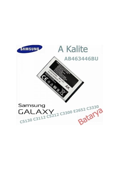 Samsung Uyumlu Ab463446Bu Batarya C5130 C3112 C5212 C3300 E2652 C3330 Uy