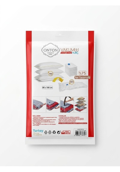 Onton Vakumlu Hurç 80x100 Cm Büyük Boy - %75 Yer Tasarrufu Sağlayan Vakumlu Poşet