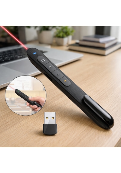 Kablosuz Sunum Kumandası Presenter 2.4ghz Usb Powerpoint, Pdf, Slayt Clicker