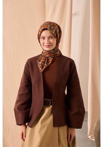 Silk Home Soft Eşarp 73096-08 Kahverengi, Haki, Koyu Turuncu, Gri