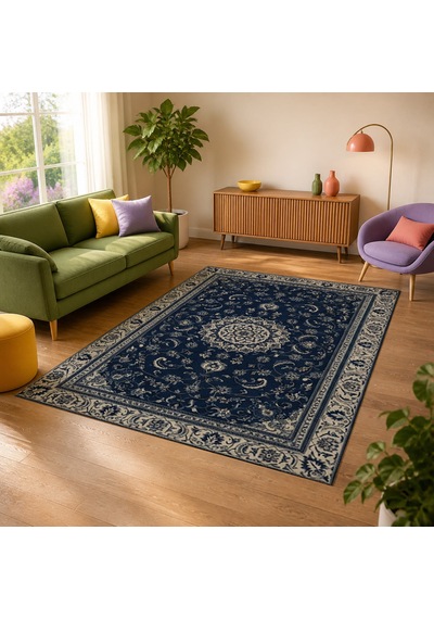 Kartela Halı Suma Halı Jüt Taban Dokuma Halı Lacivert - 100 X 150 Cm
