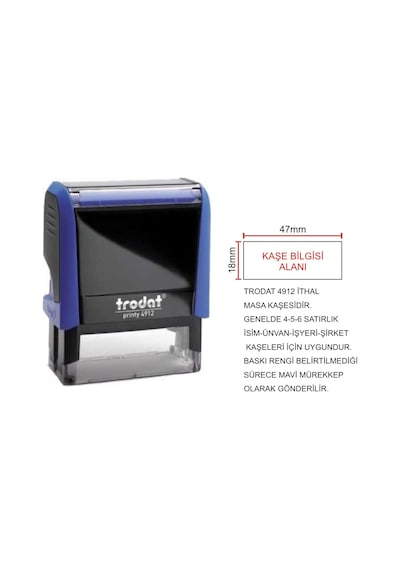 Trodat 4912 - İsim-ünvan-firma-şirket-doktor Kaşesi Mavi N11.21233