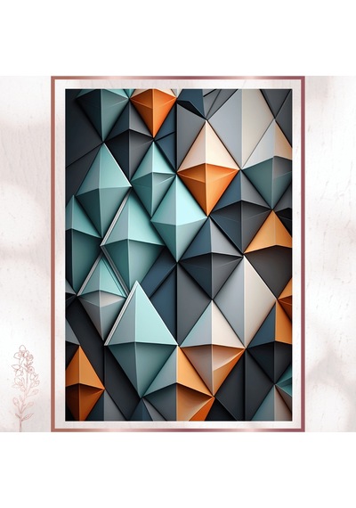 3d Geometrik Duvar Pvc Tablo - Modern Derinlikli Pvc Tablo