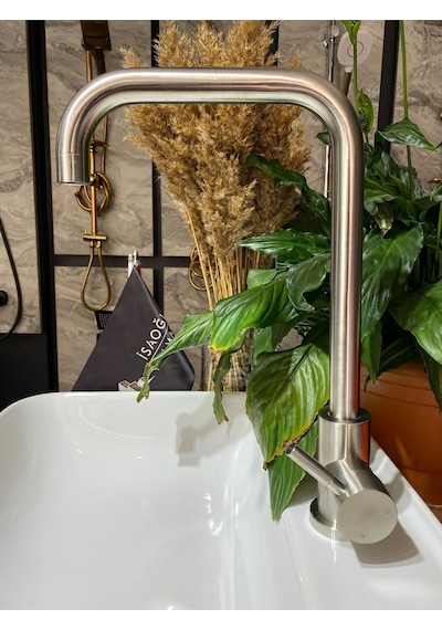 İsaoğlu Yapı Mutfak Bataryası Inox Renk Evye Musluğu Mutfak Musluğu Eviye Bataryası Inox