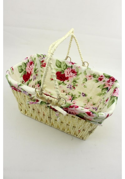 Hasır Ekmeklik Dikdörtgen Ekmek Sepeti Derin Krem25*17*12cm