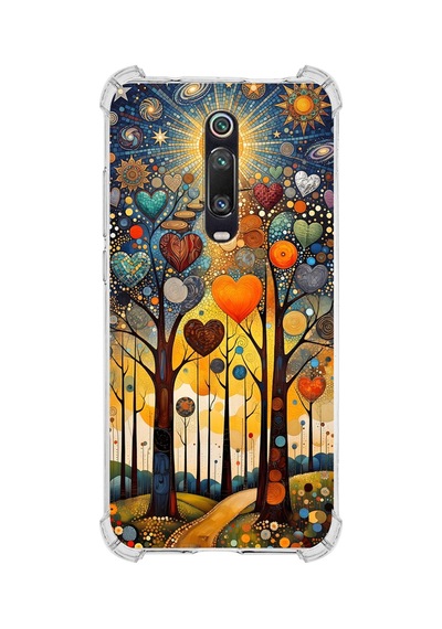 Printify Xiaomi Mi9t Pro İle Uyumlu Düşlerin Dansı Serisi Yıldız Yolculuğu Tasarımlı Uv Baskılı Köşe Korumalı Antişok Kılıf Şeffaf