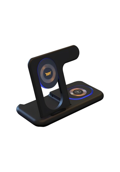 Buff Bl40 5in1 Telefon Watch Kulaklık Tutucu Kablosuz Led Işıklı Hızlı Şarj Standı Çok Renkli