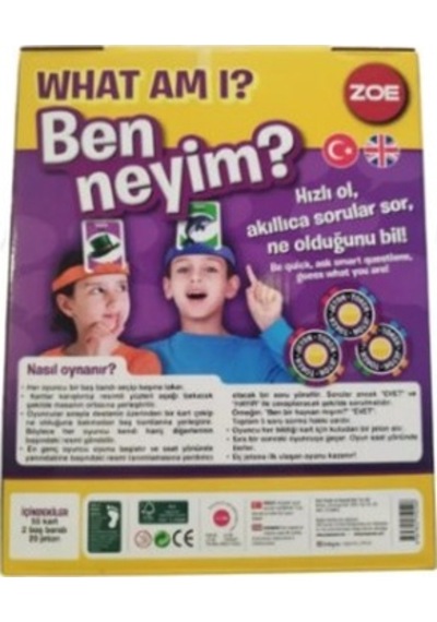 What Am I Ben Neyim Eğitici Kart Oyunu 5+ Yaş 2 Kişilik Tahmin Ve Soru-cevap Oyunu What Am I Ben Neyim Eğitici Kart Oyunu 5+ Yaş 2 Kişilik Tahmin Ve Soru-cevap Oyunu