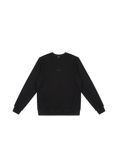 Beord Siyah %100 Pamuk Bisiklet Yaka Sweatshirt Bss1-147