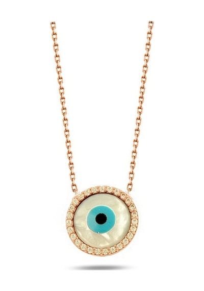 Brezza Lusso Jewelry Sedef Taşlı Göz Bayan Gümüş Kolye