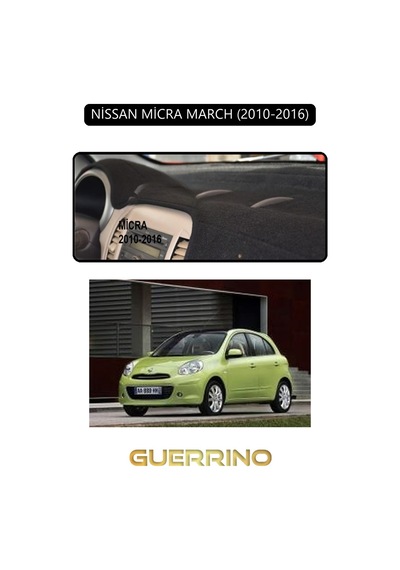 Nissan Micra March 2010-2016torpido Koruma Halısı Siyah Kenar