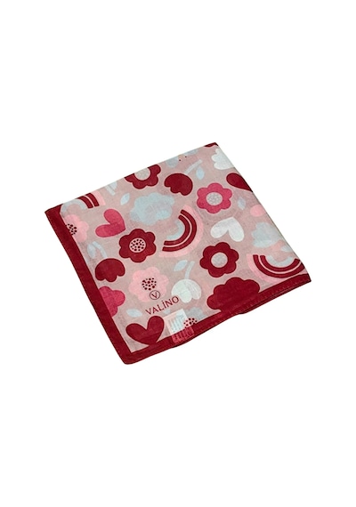 Mim Eşarp Valino Soft Pamuk Çocuk Desenli Eşarp 70x70 Cm Bordo - Çiçek