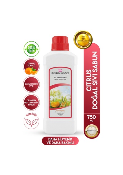 Doğal Sıvı Sabun Citrus Turunç Kokulu Temizliğin En Güçlü Formülü 750 Ml Diğer