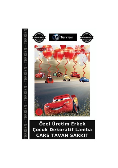 Özel Üretim Erkek Çocuk Dekoratif Lamba Cars Tavan Sarkıt Çok Renkli