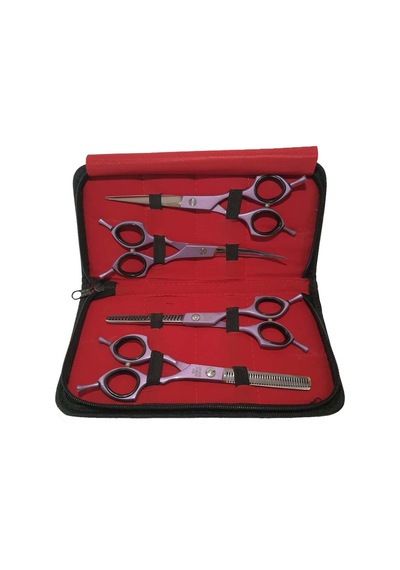 Sgroom - 279 - 4 Lü Çantalı Makas Set - Kmrsfres - 7" Mor