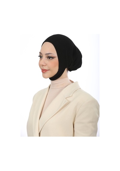 Melodi Scarf Kadın Tesettür Geniş Hacimli Pratik Ense Ve Çene Altından Geçmeli Kaymayan Çeneli Bone Ten Rengi Ten Rengi