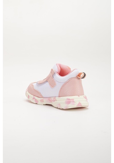 Şirin Bebe Şirinbebe Ortopedik Kız Bebek İlk Adım Spor Ayakkabı Pembe Cırtlı Anorak Malzeme-3710 Pembe