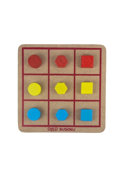 Ahşap Şekillerle Ve Renklerle Sudoku
