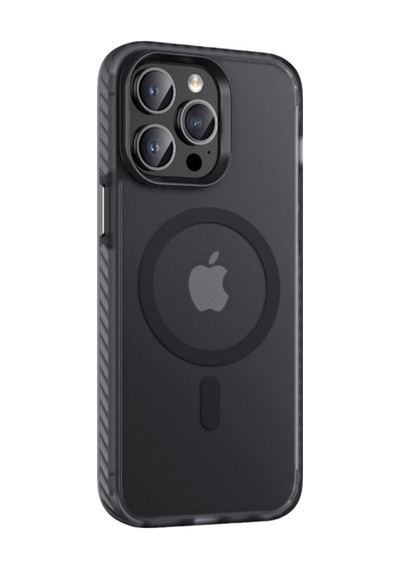 Apple Uyumlu iPhone 14 Pro Kılıf Mat Arka Yüzey Wireless Şarj Özellikli Zore Locik Kapak Siyah