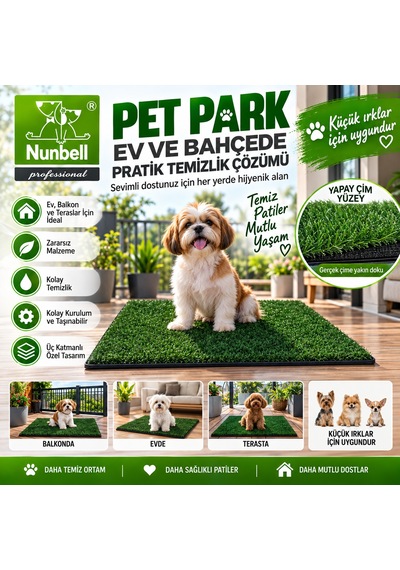 Nunbell Pet Park Yapay Çim Köpek Tuvalet Pedi Küçük Irklar İçin Balkon Ev Bahçe