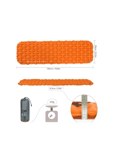 Naturehike Fc-10 Infatable Şişme Kamp Matı Turuncu Renk Çok Renkli
