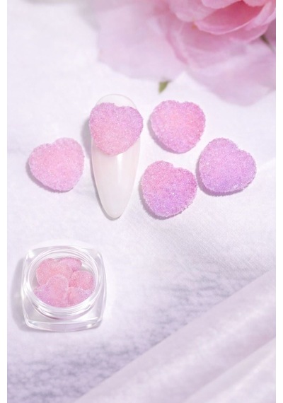 Candy Glow 3d Sugar Heart Nail Charm Pink Lilac No:07