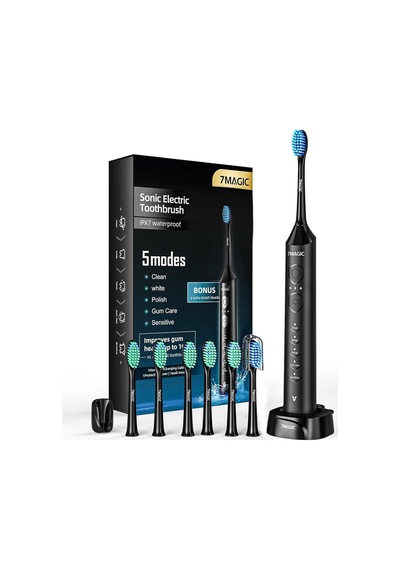 7magıc Knight Blue Sessiz Sonic Elektrikli Diş Fırçası 5 Modlu 40000 Vpm 90 Gün Şarjlı Antrasit