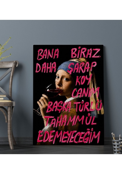 Bk Gift Vintage Klasik Sanat Esprili Sözlü Dekoratif Kanvas Tablo - 4 Çok Renkli