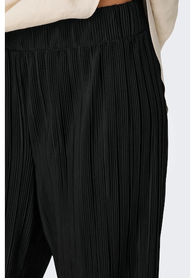 Only Kadın Onlravenna Rahat Kalıp Beli Lastikli Pliseli Pantolon 15318505 Siyah Siyah