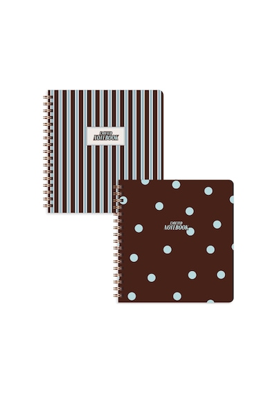 15x16 Spiralli Karton Kapak 2'li Noktalı Not Defter Seti - Puantiye
