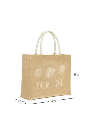 Ocean Home Textile Palm Life Jüt Çanta 42 x 35 x 12 CM