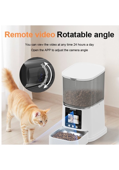 Daphnela Pet Kameralı Akıllı Otomatik Mama Kabı 5 Litrelik Video Özellikli Beyaz