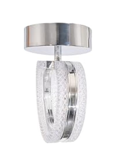 Ecrin Tekli Plafonyer Modern Krom Led Avize Kristal Görünüm Beyaz Işık Enerji Tasarruflu Antre Cafe Hol Diğer