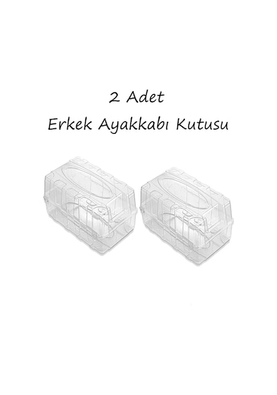 Bayev 2 Adet Erkek Ayakkabı Kutusu - Saklama Kutusu Ayakkabı Düzenleyici Çok Renkli