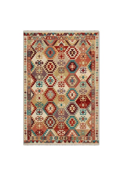 Dekoratif Halı Kaymaz Taban Leke Tutmaz Yıkanabilir Kilim Özel Ölçü Salon Halısı 3056 Çok Renkli