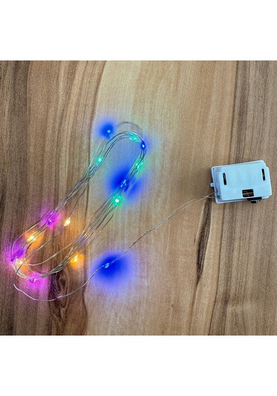 Lgbt Renkli Led Işık Pilli 3 Modlu Dekoratif Süs 10 Lu Set Toplam 15 M Her Bir Paket 1,5 M Çok Renkli