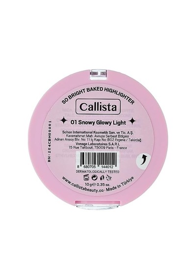 Callista So Bright Baked Highlighter Aydınlatıcı 01 Snowy Glowy Light 0
