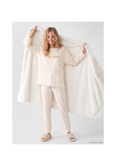 Lcw Dream Pembe Bisiklet Yaka Polar Kadın Pijama Takımı