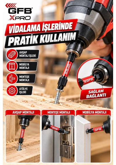 Gfb Xpro 47 Parça Darbeli Tornavida Ucu Seti 25/50/75/90 Mm Ph Pz Hex Torx Uçlar, Manyetik Somun T