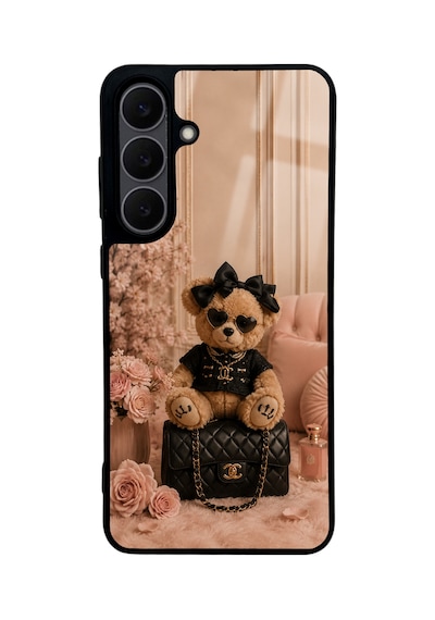 Samsung Uyumlu  S25 Fe Glam Teddy Noir Tasarımlı Glossy Telefon Kılıfı Pink