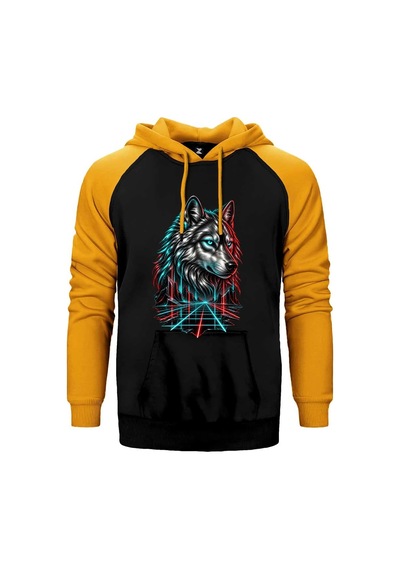 Neon Bozkurt Gri Renk Reglan Kol Sweatshirt / Hoodie
