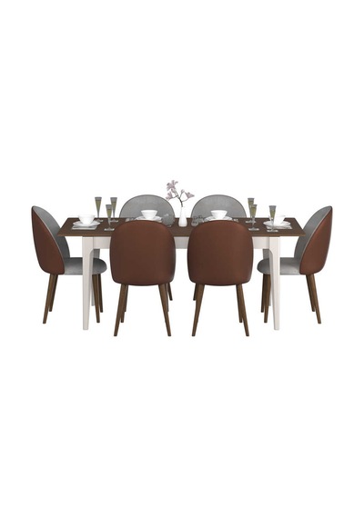 Milano Açılır Yemek Masası - Vizon/zebra 160-200x78x90 Cm