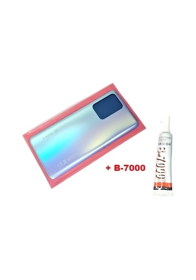 Tkgz Xiaomi Mi 11t Arka Pil Batarya Kapağı Cam+b-7000 Mavi