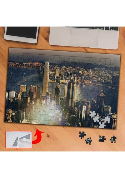 Havadan Şehir Görüntüsü Gökdelen 240 Parça Puzzle Yapboz Tablo-153