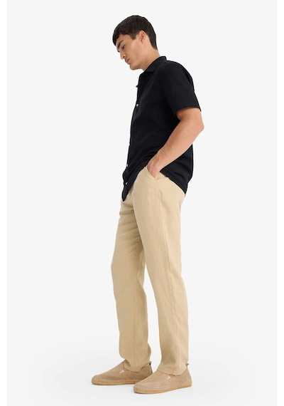 DeFacto %100 Keten Relax Fit Rahat Kesim Düz Paça Yazlık Pantolon C1117AX25SPBG732