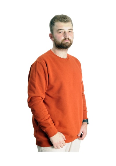 Mode Xl Büyük Beden Erkek Sweat Bis. Yaka Basic 20131 Tarçın 001